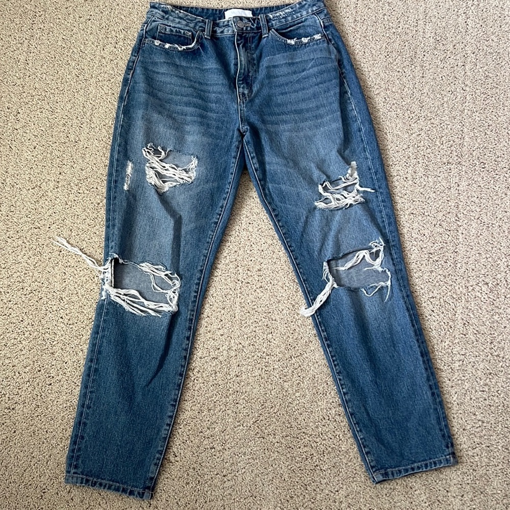 Boutique size 29 distressed mom jeans